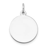 14K White Gold Plain .035 Gauge Circular Engravable Disc Charm